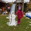 Schneemann im März